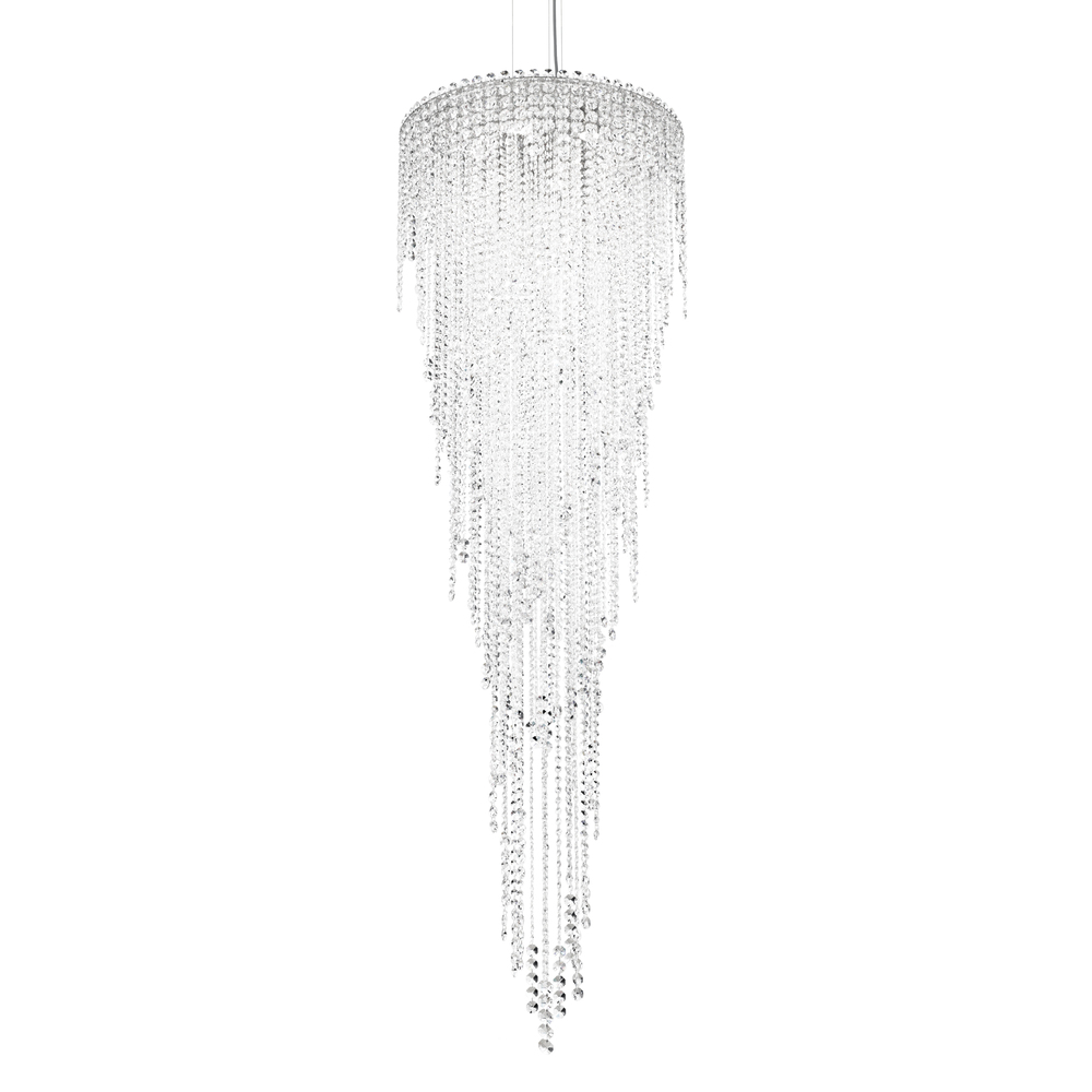 Chantant 6 Light 120V Pendant in Polished Stainless Steel with Clear Radiance Crystal