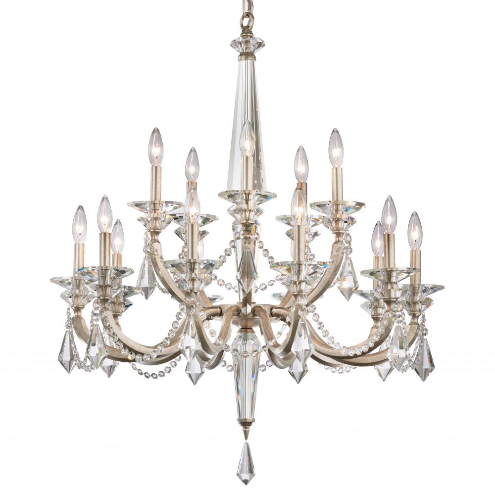 Verona 15 Light 120V Chandelier in Etruscan Gold with Clear Radiance Crystal