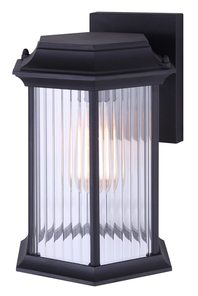 KITLEY 1 Lt Outdoor Down Light, Clear Ribbed Glass, 100W 