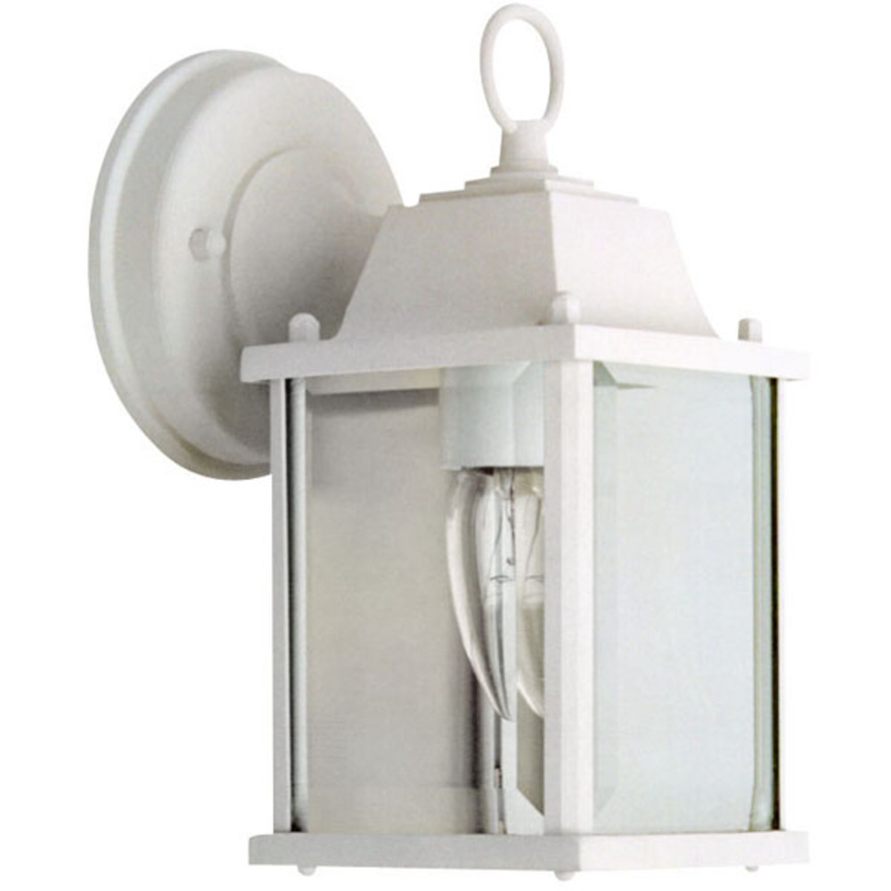 Outdoor 1 Light Outdoor Lantern, White Finish