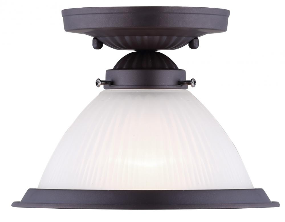 Halophane, ICHANC71 ORB, Ceiling Light, Frosted Halophane Glass, 60W Type A, 6 .75 IN W x 6 IN H