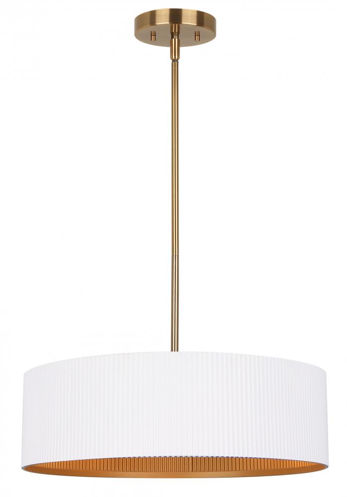 REXTON 3 Light Matte White and Gold Contemporary Chandelier for Dining Rooms and Living Rooms