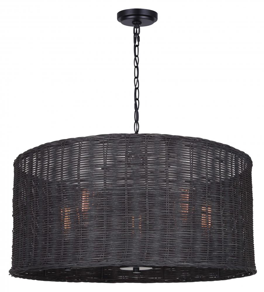 Remee 5 Light Matte Black Modern Chandelier for Dining Rooms and Living Rooms