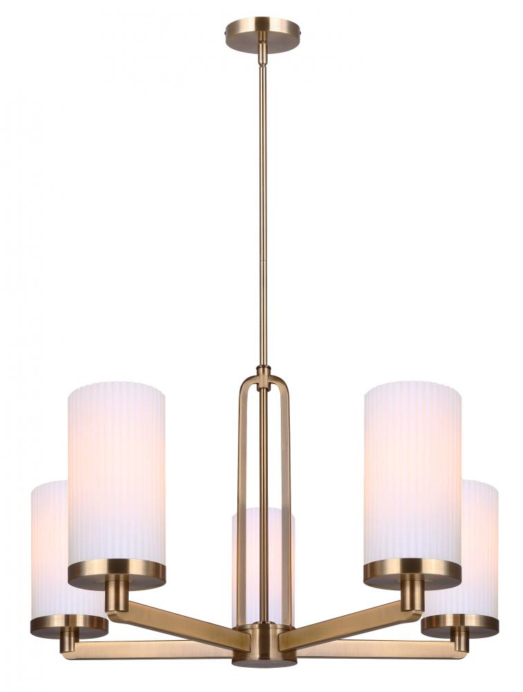 KINSLEA 5 Light Gold Contemporary Chandelier for Dining Rooms and Living Rooms