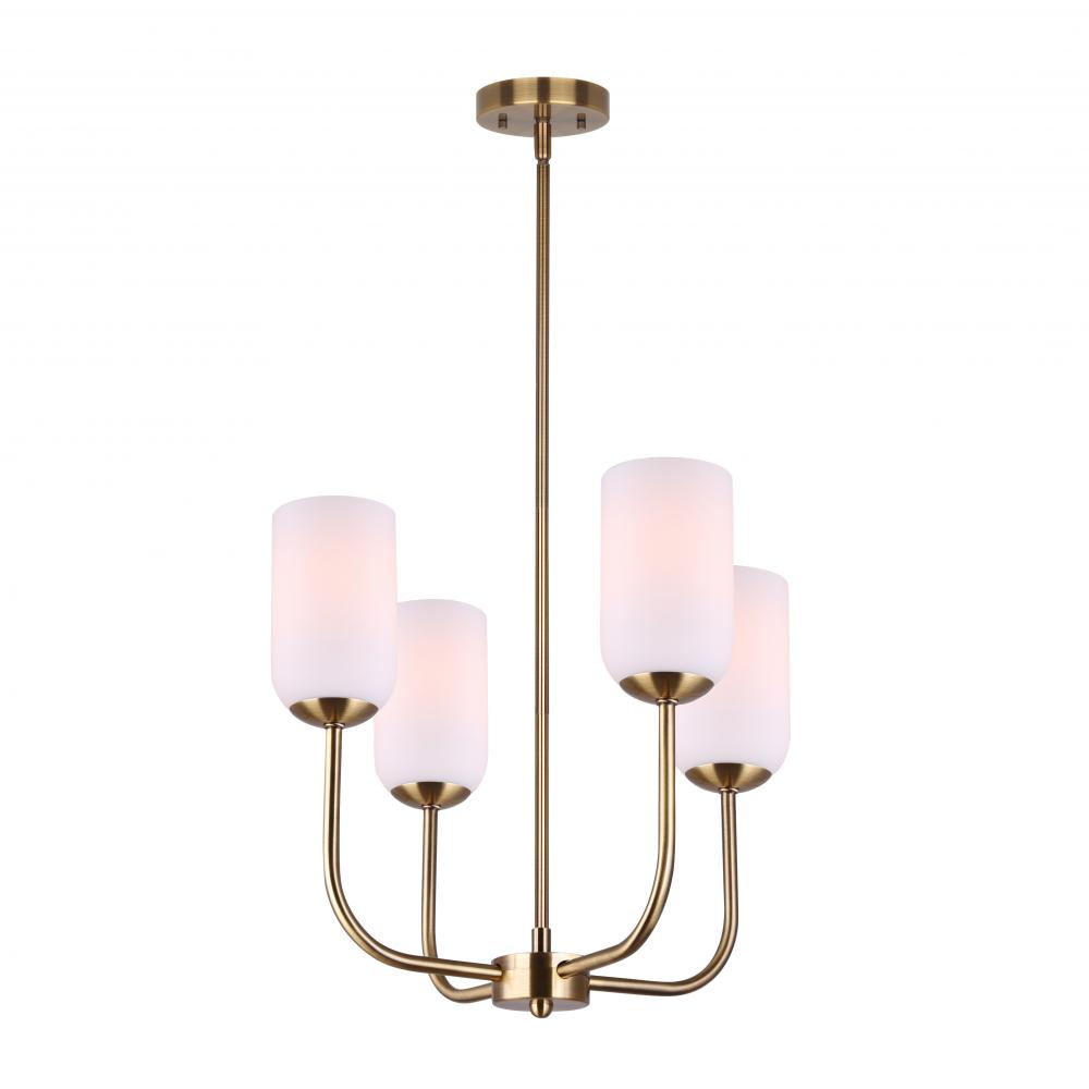 Novalee 4 Light Gold Modern Chandelier for Dining Rooms and Living Rooms