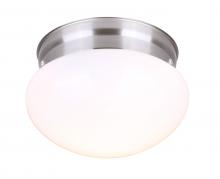 Canarm IFM137BN - Fmount, 1 Lt Flushmount, Flat Opal Glass, 60W Type A19, 7 1/4" x 4 5/8"