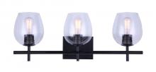  IVL1019A03BK - Cain 3 Light Vanity, Black Finish