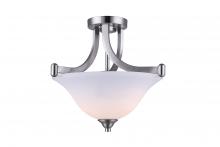  ISF587A02BN - Rue 2 Lt Semi-Flush mount, Flat Opal Glass, 60W Type A, 15" x 13"