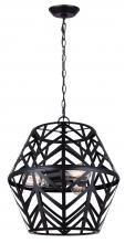 Canarm ICH635B03BK17 - Maud 3 Light Matte Black Modern Chandelier for Dining Rooms and Living Rooms