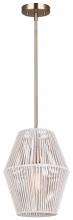  IPL1120A01GD - Willow 60-Watt 1 Light Gold Modern Pendant with Natural Natural Rope Shade