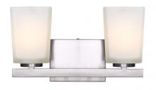  IVL472A02BN - Hartley, 2 Lt Vanity, Flat Opal Glass, 100W Type A, 14" x 8" x 6 1/2"