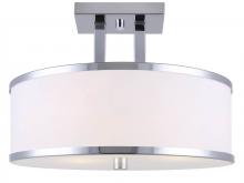  ISF511A03CH - Amelia, ISF511A03CH -EOL-, 3 Lt Semi-Flush Mount, Flat Opal Glass, 60W Type A, 15 IN W x 10 IN H