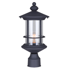 Canarm IOL303BK - TREEHOUSE, 1 Lt Outdoor Post Light, Clear Glass, 1 x 100W Type A, 8" W x 17 1/4" H x 8" 