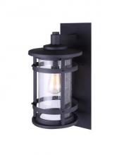  IOL340BK - DUFFY 1 Lt Outdoor Down Light, Seeded Glass, 100W 