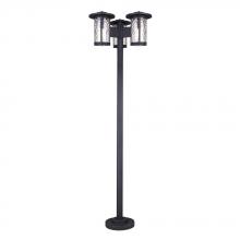 Canarm IOL568BK - LEON, IOL568BK, BK (Sand) Color, 3 Lt Post Outdoor, Watermark Glass, 3 x B-LST45-4 Bulbs Included