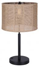 Canarm ITL2134B24BK - Lano 1 Light Table Lamp with Matte Black Finish and Tan Rope Shade