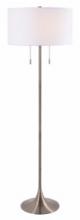  IFL2122B61BN - Clara 2 Light Floor Lamp with Brushed Nickel Finish and White Shade