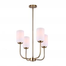 Canarm ICH1130A04GD - Novalee 4 Light Gold Modern Chandelier for Dining Rooms and Living Rooms