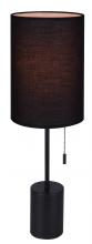  ITL1164A23BK - FLINT 23 in. Black Table Lamp with Black Fabric Shade and Pull Chain Switch