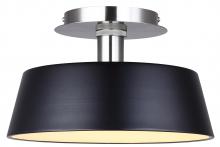  LFM263A13BKN - Jessa 12.75 in. 1 Light Integrated LED Matte Black Modern Flush Mount with Black Metal Shade