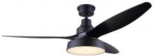  CF52ROM3BK - Roman 52 in. Indoor Matte Black Standard Ceiling Fan with Soft White Integrated LED with Remote Incl