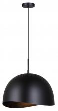 Canarm IPL1122A01BK16 - HENLEE, IPL1122A01BK16, MBK Color, 1 Lt 15.75" Width Cord Pendant, 60W Type A, 15.75" W x 17