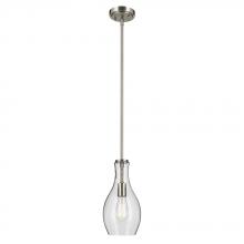Kichler 42456NI - Everly 13.75" 1-Light Bell Pendant with Clear Glass in Brushed Nickel