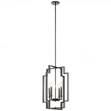  43965MCH - Downtown Deco 25 inch 4 Light Large Foyer Pendant in Midnight Chrome