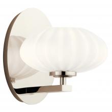 Kichler 52229PN - Pim 8" 1 Light Wall Sconce with Satin Etched Cased Opal Glass in Polished Nickel