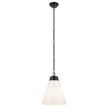 Kichler 52662BK - Marsailli 19.75" 1-Light Large Pendant with Opal Glass in Black