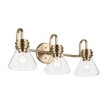 Kichler 55155CPZCLR - Farum 26" 3-Light Vanity Light with Clear Glass in Champagne Bronze