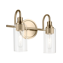  55210CPZ - Kavi 12.5" 12.5 2-Light Vanity Light with Clear Glass in Champagne Bronze