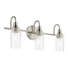  55211NI - Kavi 23" 3-Light Vanity Light with Clear Glass in Brushed Nickel