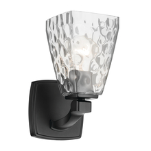  55214BKWTR - Marant 9.5" 1-Light Wall Sconce with Clear Water Glass in Black