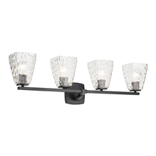  55217BKWTR - Marant 33.25" 4-Light Vanity Light with Clear Water Glass in Black