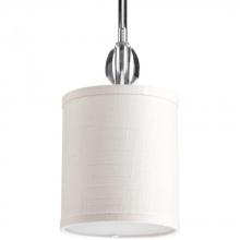 Progress P5031-15 - Status Collection One-Light Polished Chrome Off-White textured Shade Coastal Mini-Pendant Light