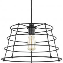  P500282-031 - Chambers Collection One-Light Matte Black Farmhouse Pendant Light