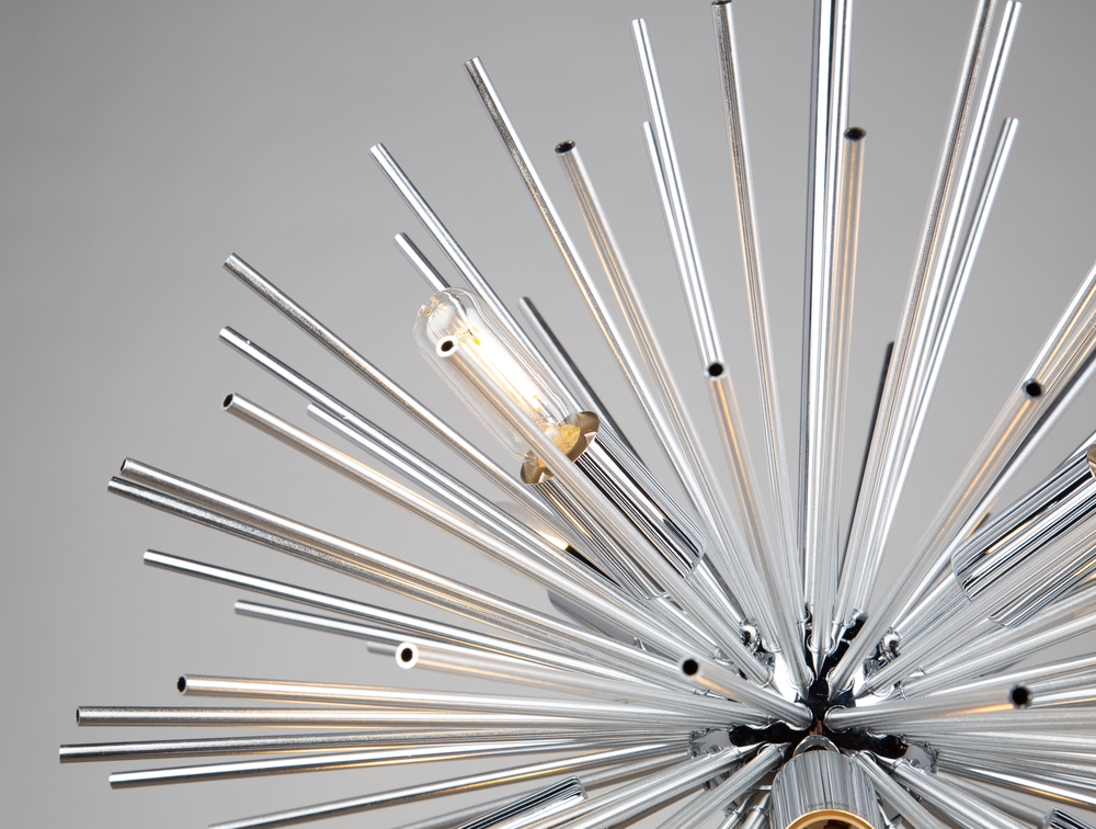 Sunburst  8 Light Chandelier (Chrome)