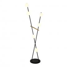 Artcraft AC10046BK - Cortina 6 Light Floor Lamp, Black, Brushed Brass