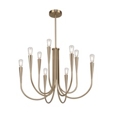  AC11929BR - Bronte Collection 9-Light Chandelier Brass