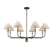 Artcraft AC12038BB - Providence 8 Light Chandelier, Black, Brushed Brass