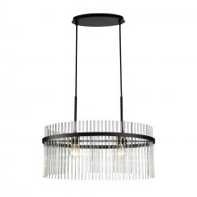 Artcraft AC12082BK - Ava 2 Light Chandelier, Black with Glass Rods