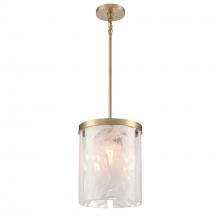 Artcraft AC12170BR - Skye 3 Light Pendant 10", Brass with Wispy White Murano Style Glass