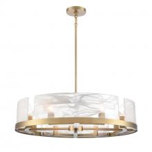 Artcraft AC12178BR - Skye 8 Light Chandelier, Brass with Wispy White Murano Style Glass