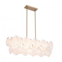 Artcraft AC12217BR - Lily 7 Light Island Light, Brushed Brass with Wispy White Murano Style Glass