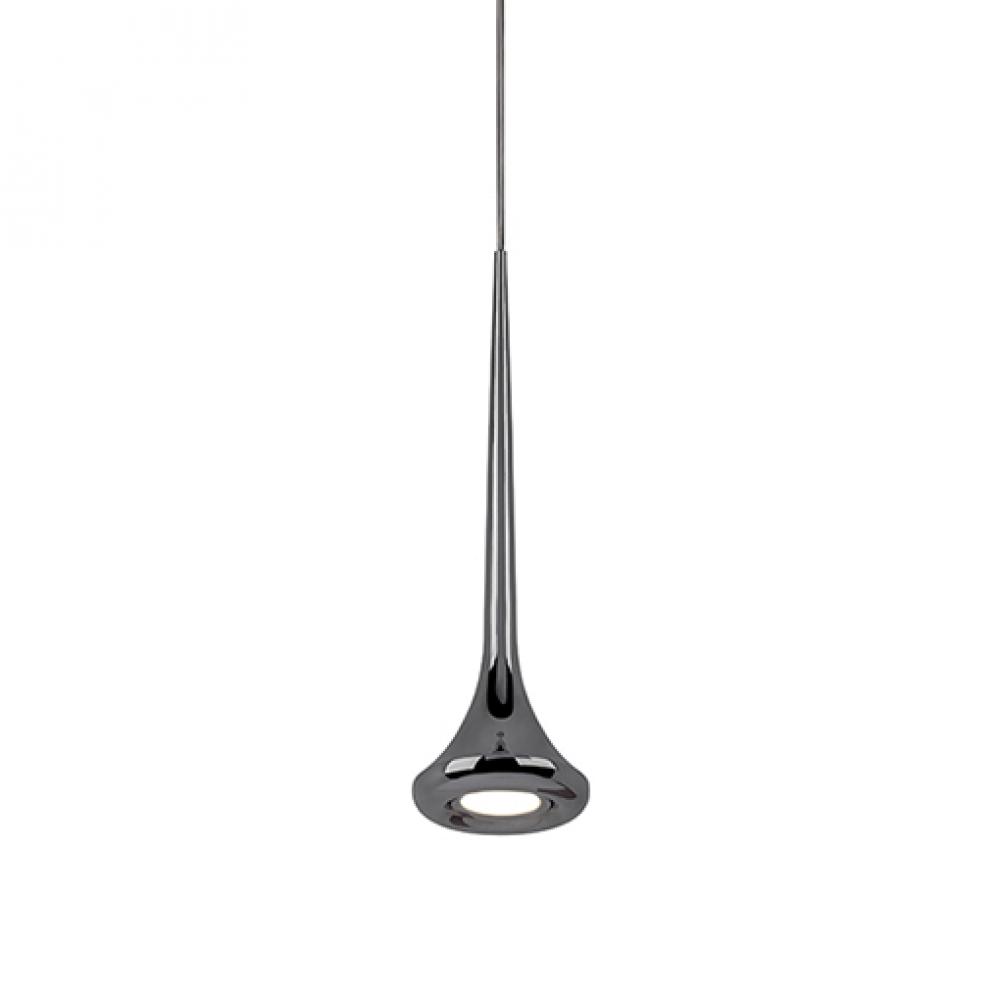 Bach -Single 8W  LED Pendant with a Slender Trumpet Shape 