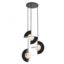 Kuzco Lighting Inc CH65127-GBK/OP-UNV - Scorpio 27-in Glossy Black/Opal Glass LED Chandelier