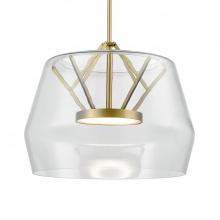 Kuzco Lighting Inc PD61418-CL/BG - Deco 18-in Clear/Brushed Gold LED Pendant