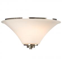 Galaxy Lighting 610753BN - 2-Light Flush Mount - Brushed Nickel with White Glass