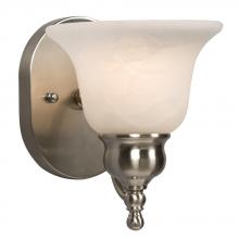 Galaxy Lighting 700801BN/MB - Single Light Vanity - Brushed Nickel w/ Marbled Glass